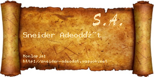 Sneider Adeodát névjegykártya